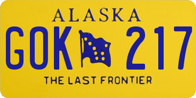AK license plate GOK217