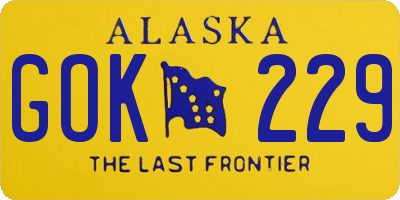 AK license plate GOK229