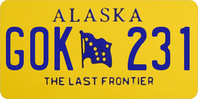 AK license plate GOK231