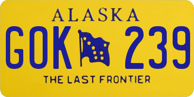 AK license plate GOK239