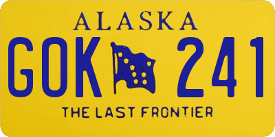 AK license plate GOK241