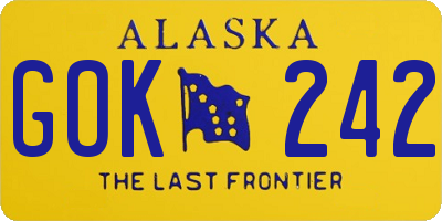AK license plate GOK242