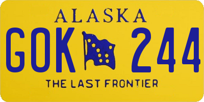 AK license plate GOK244