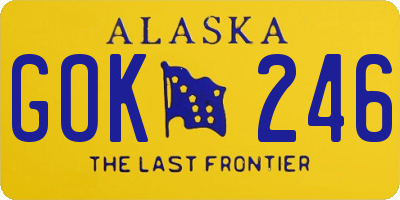 AK license plate GOK246