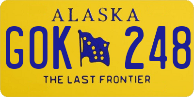AK license plate GOK248