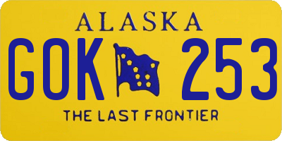 AK license plate GOK253
