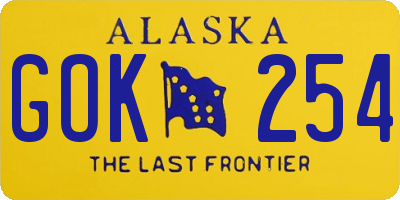 AK license plate GOK254