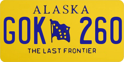AK license plate GOK260