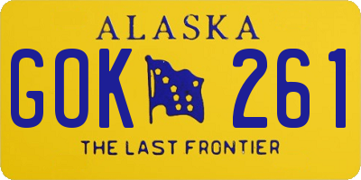 AK license plate GOK261