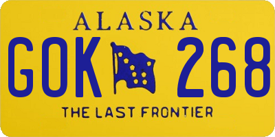 AK license plate GOK268