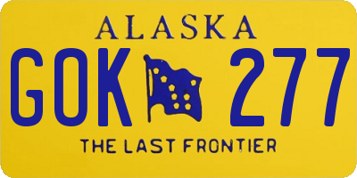 AK license plate GOK277