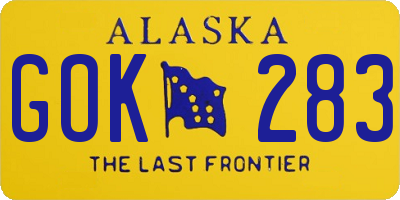 AK license plate GOK283