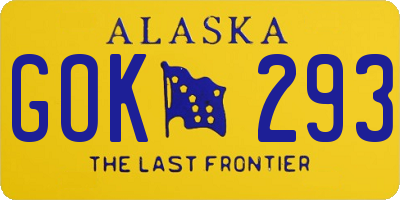 AK license plate GOK293