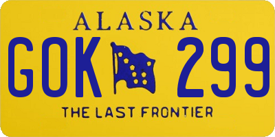 AK license plate GOK299