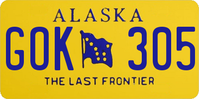 AK license plate GOK305