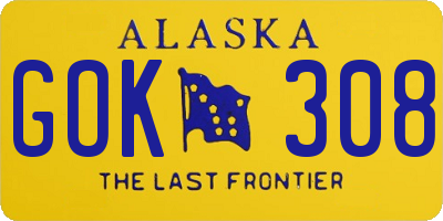 AK license plate GOK308