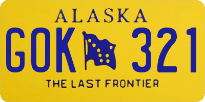 AK license plate GOK321