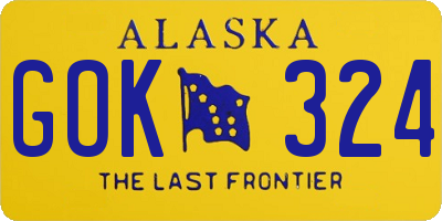 AK license plate GOK324