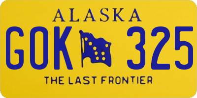AK license plate GOK325