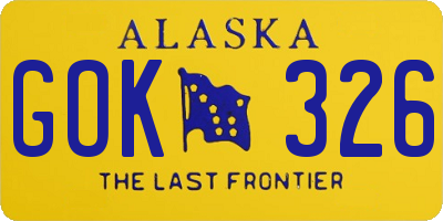 AK license plate GOK326
