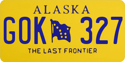 AK license plate GOK327