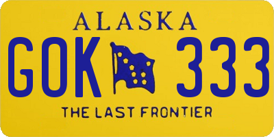 AK license plate GOK333