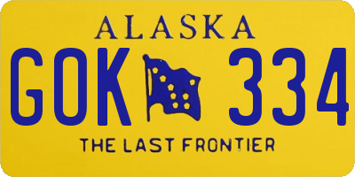 AK license plate GOK334