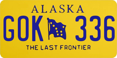 AK license plate GOK336