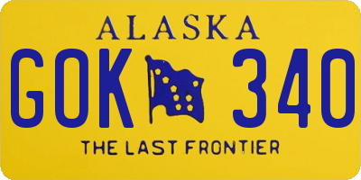 AK license plate GOK340