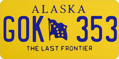 AK license plate GOK353