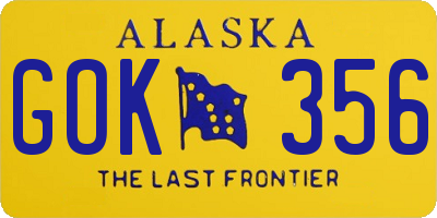 AK license plate GOK356