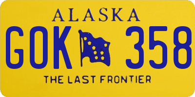 AK license plate GOK358
