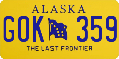 AK license plate GOK359