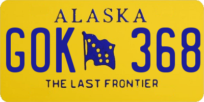 AK license plate GOK368