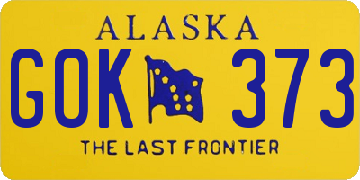 AK license plate GOK373