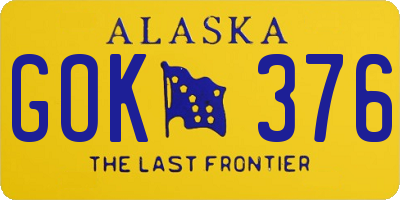 AK license plate GOK376