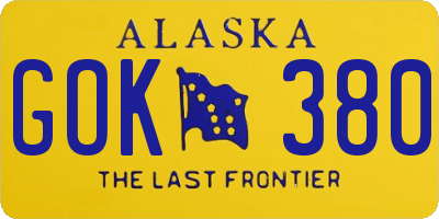 AK license plate GOK380
