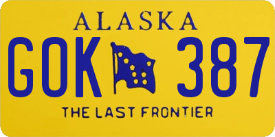 AK license plate GOK387