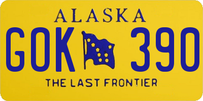 AK license plate GOK390