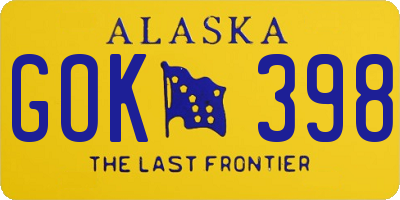 AK license plate GOK398