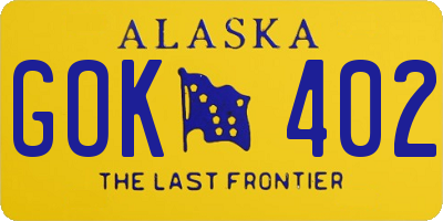 AK license plate GOK402