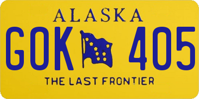 AK license plate GOK405
