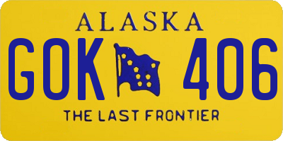 AK license plate GOK406