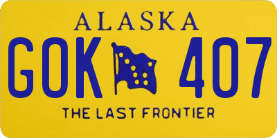 AK license plate GOK407
