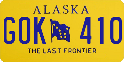 AK license plate GOK410