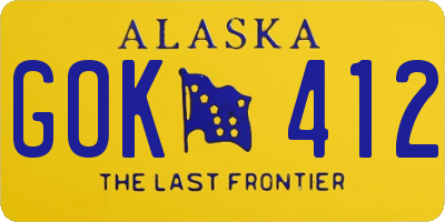 AK license plate GOK412