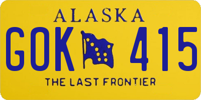 AK license plate GOK415