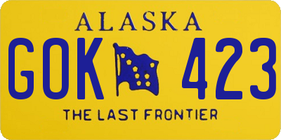 AK license plate GOK423
