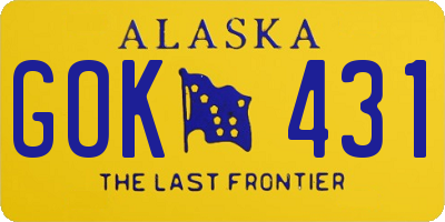 AK license plate GOK431