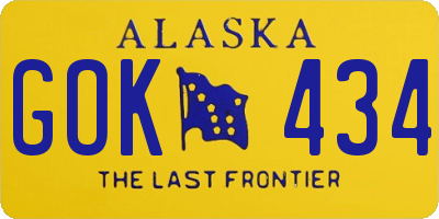 AK license plate GOK434